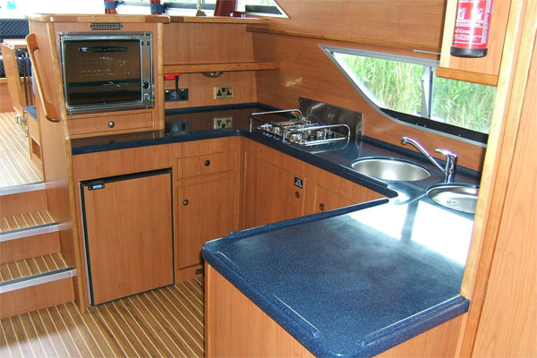 The well-equipped galley on the Roscommon Class.