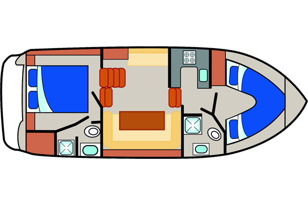 Layout of the Silver Shadow Hire Boat