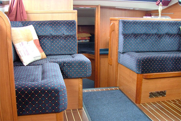 Saloon and Forward Cabin on the Silver Spray hire cruiser