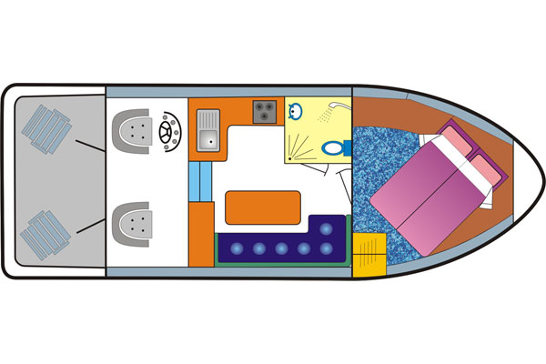 Interior Layout of the Tyrone Class Cruiser - Shannon River Cruising Ireland