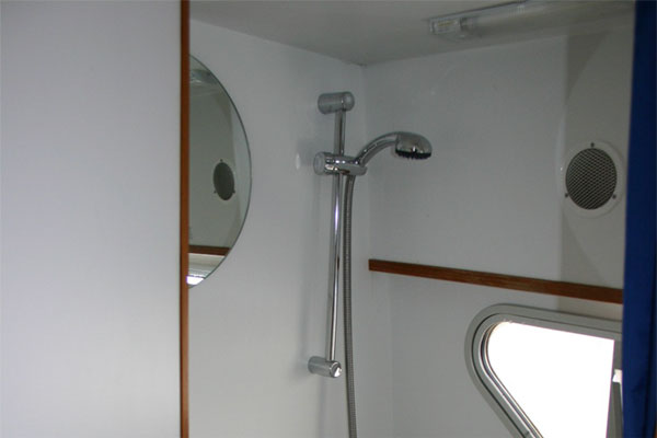 Toilet/Shower on the Waterford Class Hire Boat Ireland