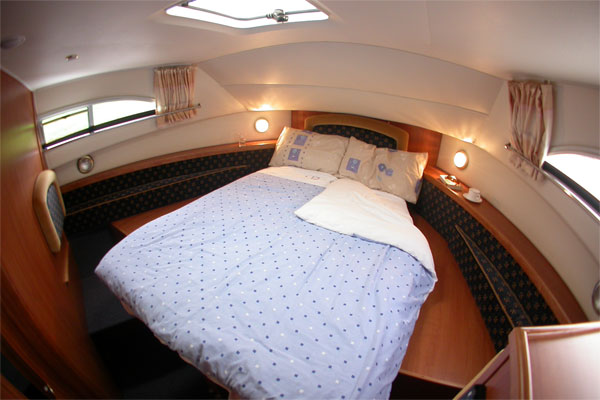 Front cabin on the Wexford - converts to two single beds.