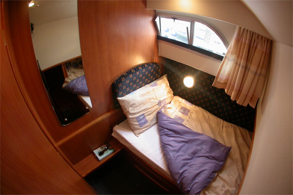 One of the two single cabins on the Wexford Class Hire Boat