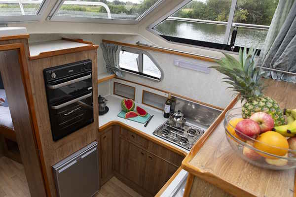 Galley on the Crusader Hire Boat.