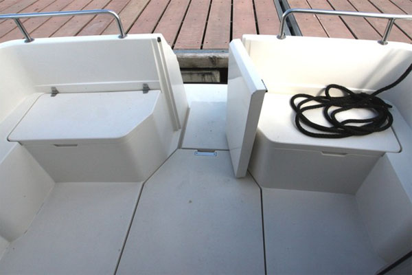 Bathing platform on the Wave Duke hire boat.