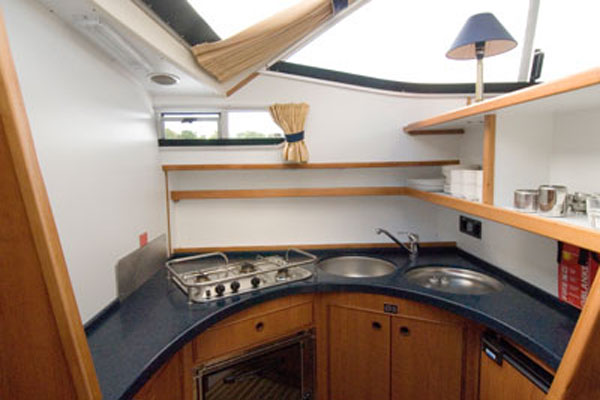 Galley on the Inver Princess Hire Cruiser in Ireland.