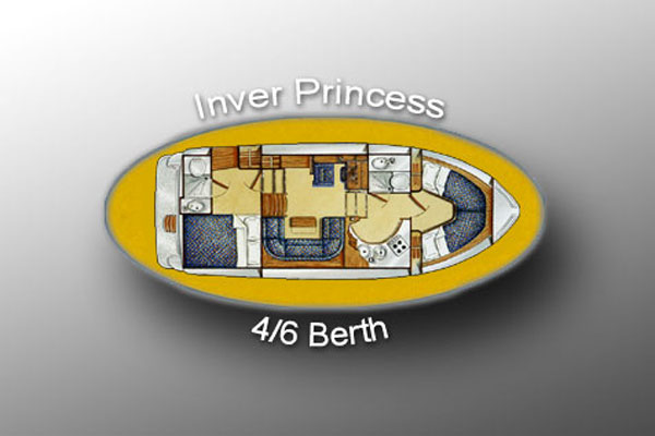 Layout of the Inver Princess Hire Cruiser in Ireland.