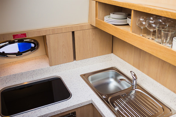 Galley on the Inver Queen Hire Cruiser