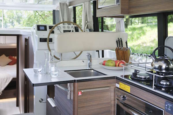 Galley on the Liberty hire cruiser.