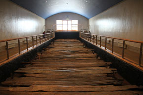 Section of the preserved bog trackway at Corlea