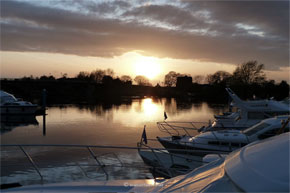 Boats moored at Banagher