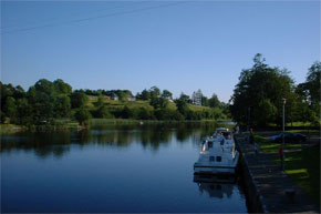 Boats moored at the quayside at Jamestown.