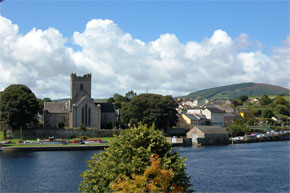 Boat moored at the cathedral in Killaloe